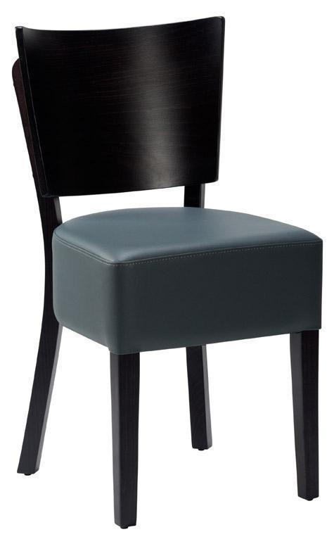 Charlie VB Side Chair - Iron Grey Faux Leather With Black Frame - main image