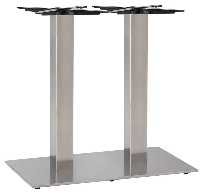 Flat Stainless Twin Table Rectangular Base  - main image