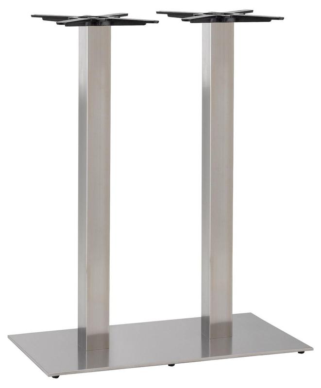 Flat Stainless Twin Table Rectangular Base  - main image