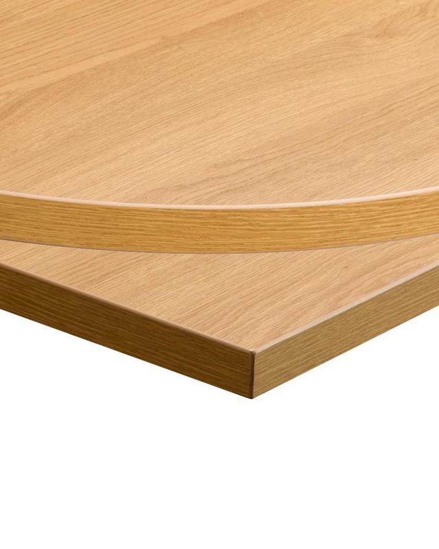 1200mm x 700mm , Natural Lancaster Oak/ Matching ABS, Flat Black Rectangular (Dining Height) - main image