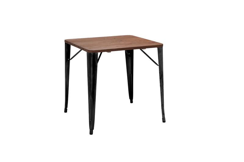 Poppy Table (700mm x 700mm) Matt Black/ Walnut - main image