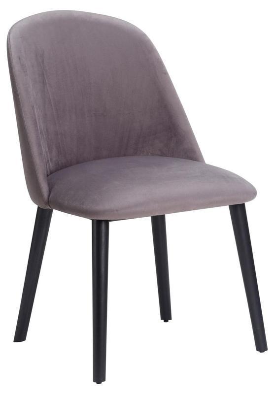 Emily Side Chair - Grey Velvet / Black - main image