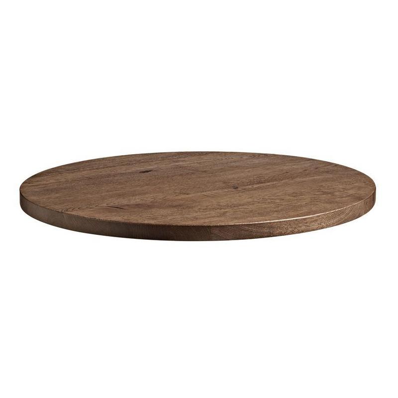 Rustic Solid Oak - Smoked - 600mm Round - main image