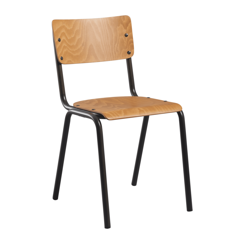 Stacey Stacking Side Chair - Wooden Seat & Back - Oak - main image