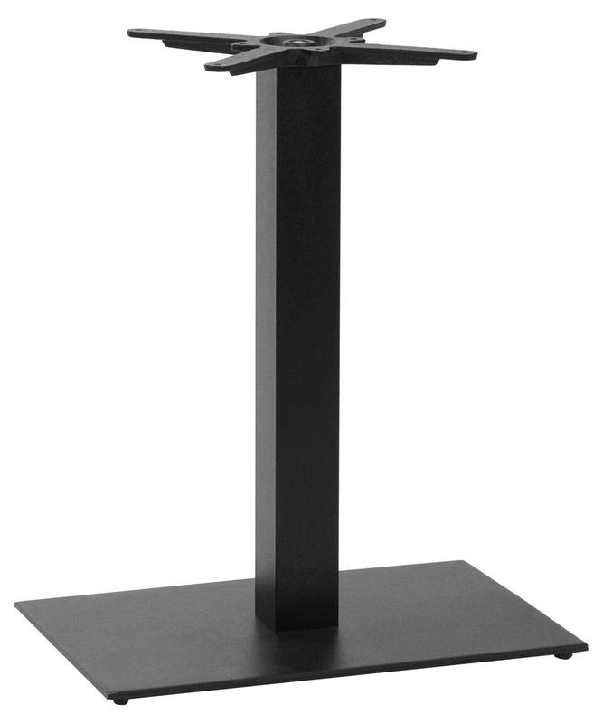 Flat Black Single Rectangular Table Base - Black - main image