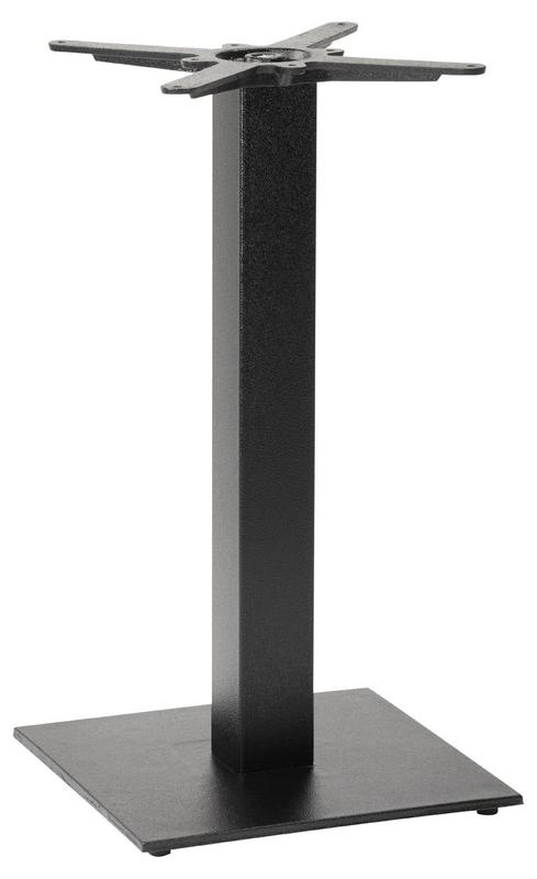 Flat Black Small Square Table Base - Black - main image