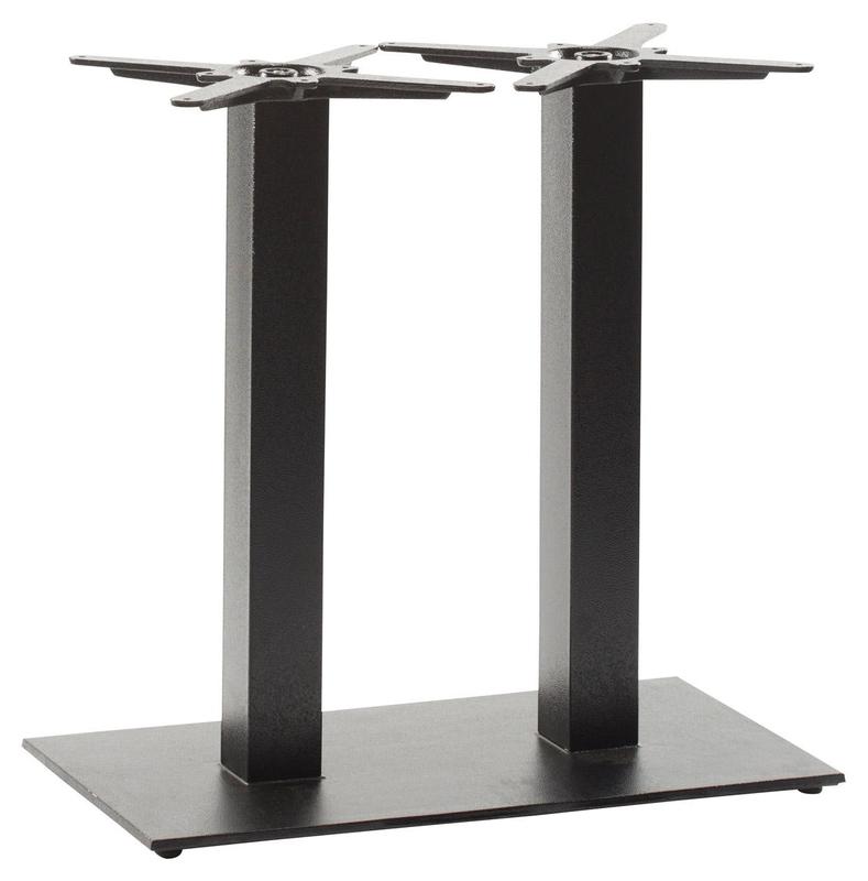 Flat Black Rectangular Twin Table Base - Black - main image