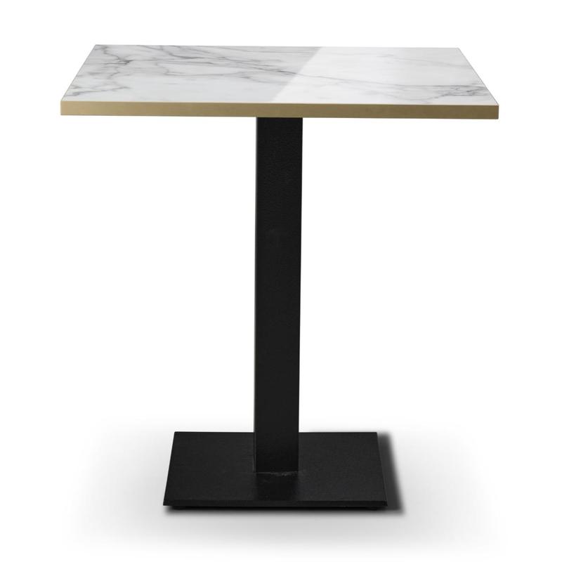 Premium High Gloss Calacatta Marble 700mm square top Forza Dining Height - main image