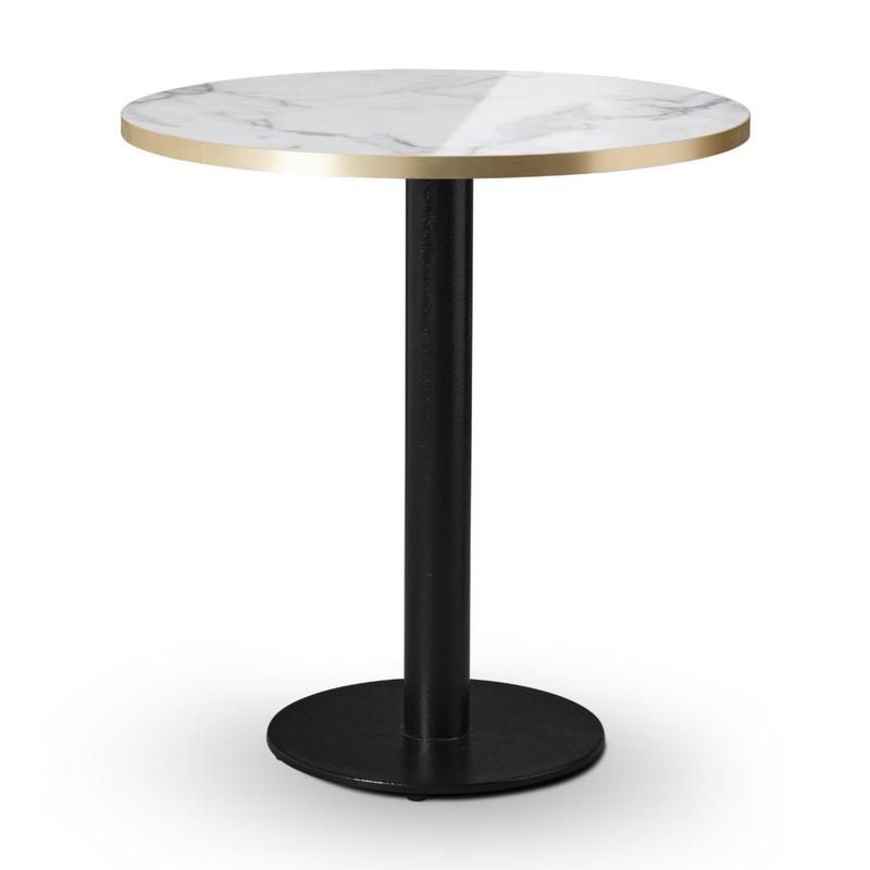 Premium High Gloss Calacatta Marble 700mm round top Forza - Dining height - main image