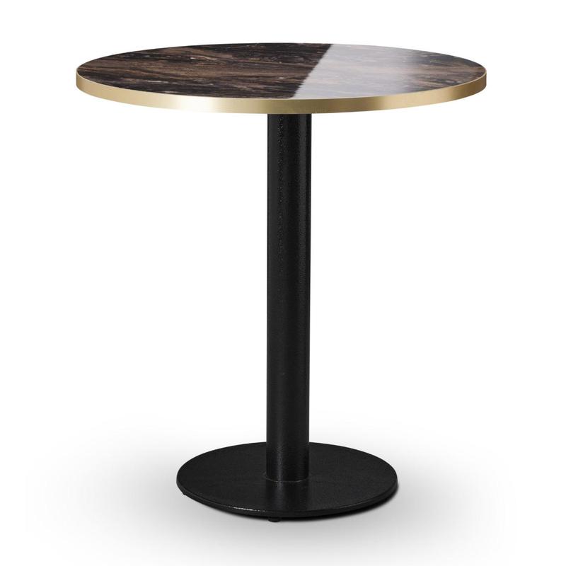 Premium High Gloss Marbled Cappuccino 700mm Round top Forza - Dining Height - main image