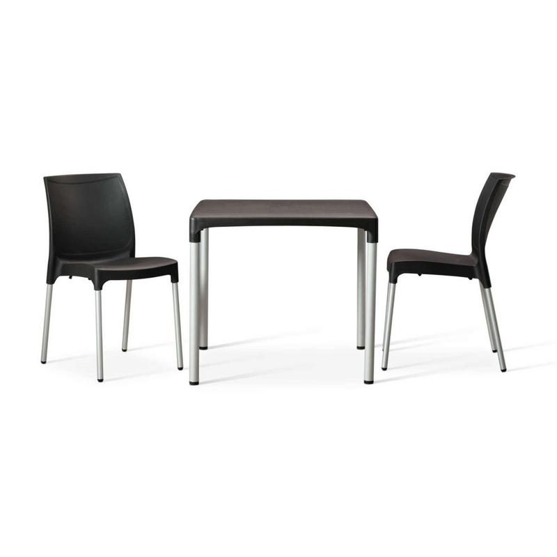 Alina Table with 2 Black Alina chairs - main image