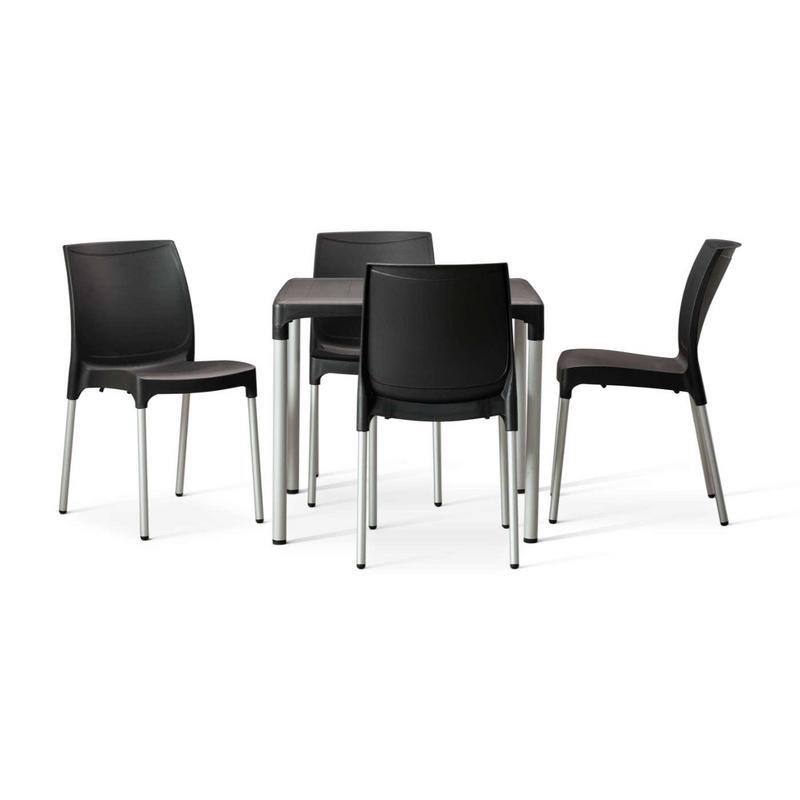 Alina Table with 4 Black Alina chairs - main image