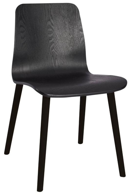 Ellie Side Chair (Wood Legs Black) - Black Shell - main image