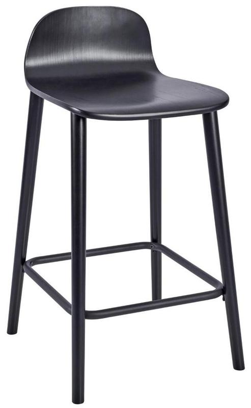 Ellie Mid Height Stool (Wood Legs Black) - main image