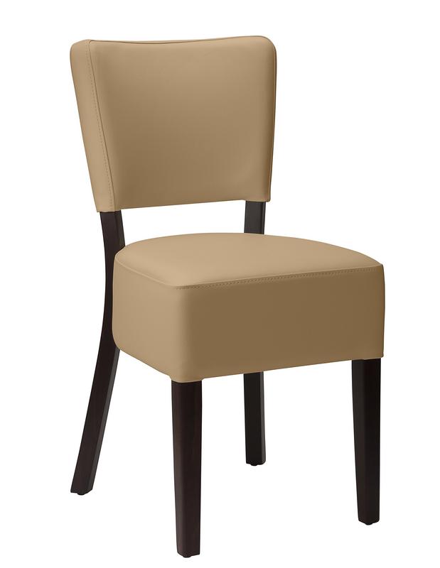 Charlie Side Chair - Cappuccino Faux Leather With Wenge Frame - main image