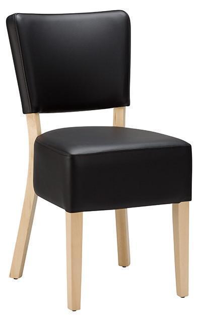 Charlie Side Chair - Faux Leather With Light Beech Frame - main image