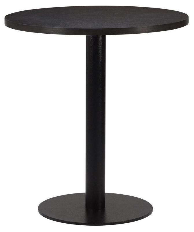 Round , Brown Sorano Oak/ Matching ABS, Flat Black Small Round (Dining Height) - main image