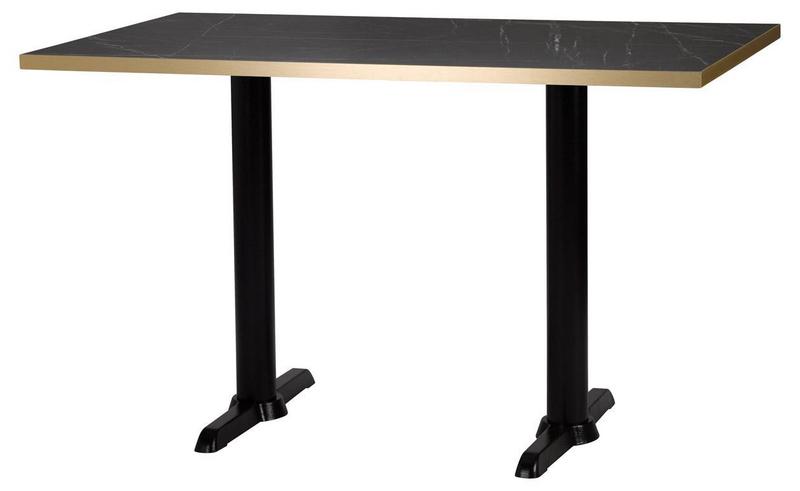 1200mm x 700mm , Black Pietra Grigia/ Gold ABS, Cross Twin (Dining Height) - main image