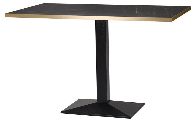 1200mm x 700mm , Black Pietra Grigia/ Gold ABS, Pyramid Rectangular (Dining Height) - main image