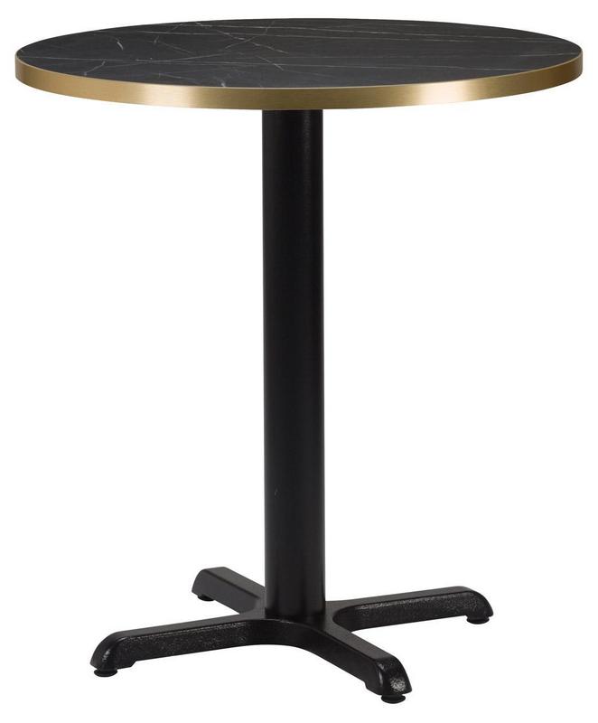 Round , Black Pietra Grigia/ Gold ABS, Cross Small (Dining Height) - main image