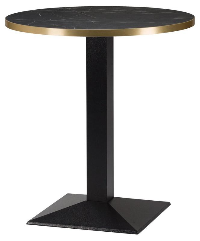 Round , Black Pietra Grigia/ Gold ABS, Pyramid (Dining Height) - main image