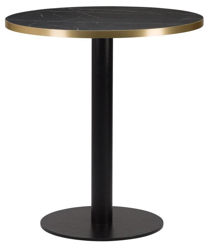 Round , Black Pietra Grigia/ Gold ABS, Flat Black Round (Dining Height) - main image