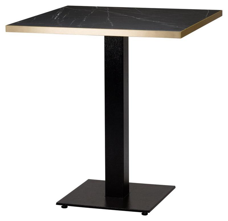 Square , Black Pietra Grigia/ Gold ABS, Flat Black Square Base (Dining Height) - main image