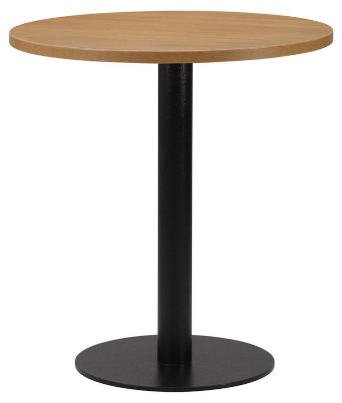 Round , Natural Lancaster Oak/ Matching ABS, Flat Black Round (Dining Height) - main image