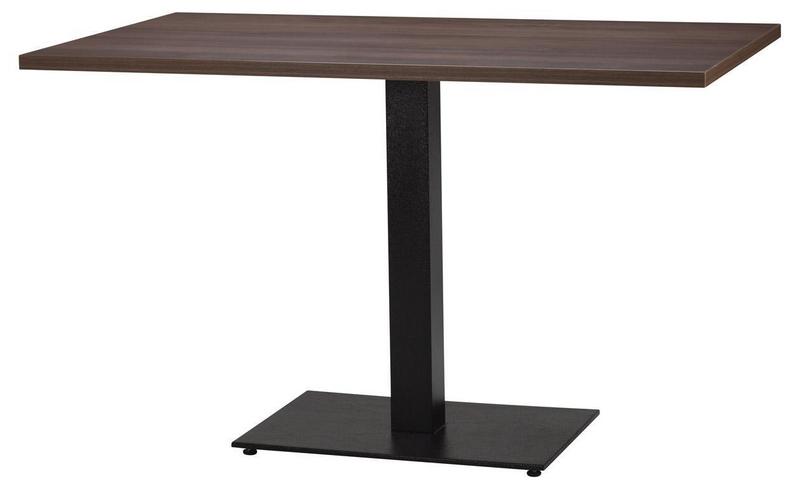 1200mm x 700mm, Tobacco Pacific Walnut/ Matching ABS, Flat Black Rectangular (Dining Height) - main image