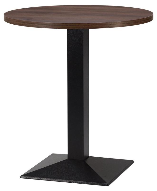 Round , Tobacco Pacific Walnut/ Matching ABS, Pyramid Square (Dining Height) - main image