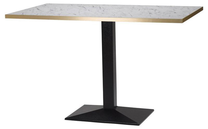 1200mm x 700mm , White Carrara Marble/ Gold ABS, Pyramid Rectangular (Dining Height) - main image