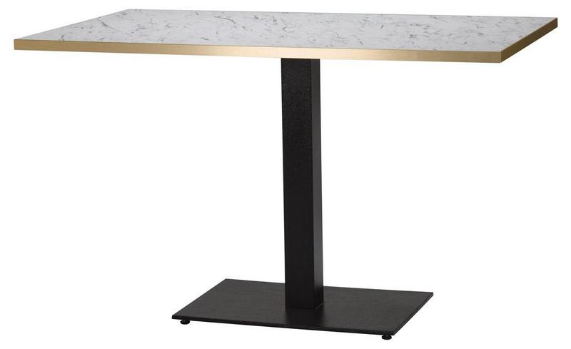 1200mm x 700mm , White Carrara Marble/ Gold ABS, Flat Black Rectangular (Dining Height) - main image