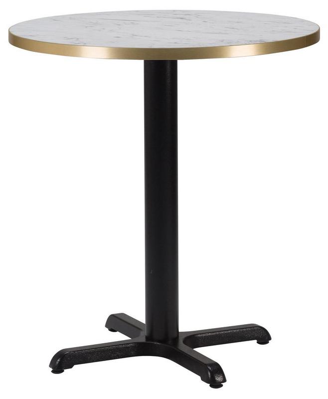 Round , White Carrara Marble/ Gold ABS, Cross Small (Dining Height) - main image