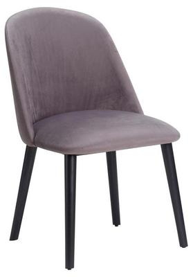 Emily Side Chair - Grey Velvet / Black