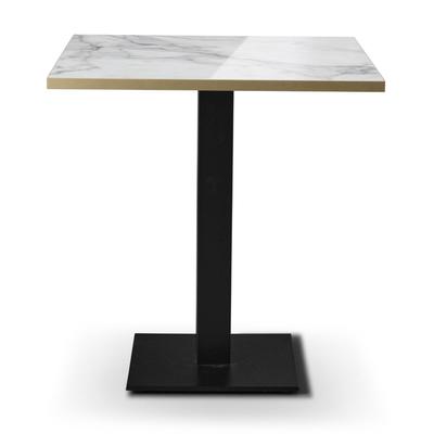 Premium High Gloss Calacatta Marble 700mm square top Forza Dining Height