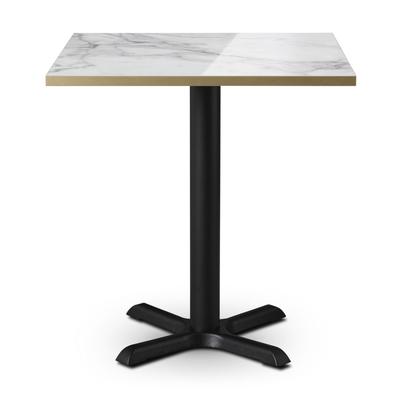 Tuff Top Premium High Gloss Calacatta Marble 700mm square top on a Phoenix Small Cruciform Dining Height Base