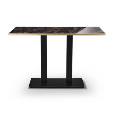 Tuff Top Premium High Gloss Marbled Cappuccino 1200 x 700 Rectangle top on a Forza Twin Dining Height Base