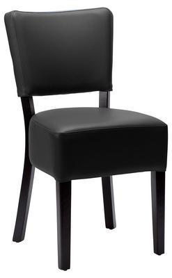 Charlie Side Chair - Faux Leather With Black Frame - thumbnail image 1