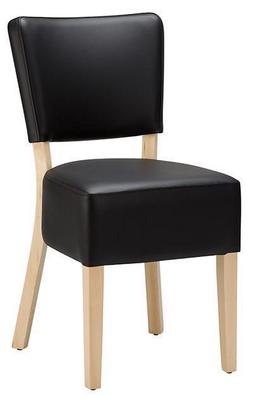 Charlie Side Chair - Faux Leather With Light Beech Frame - thumbnail image 1