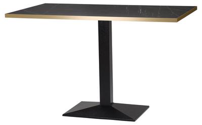 1200mm x 700mm , Black Pietra Grigia/ Gold ABS, Pyramid Rectangular (Dining Height) - thumbnail image 1