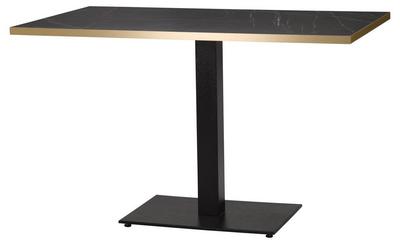 1200mm x 700mm , Black Pietra Grigia/ Gold ABS, Flat Black Rectangular (Dining Height) - thumbnail image 1