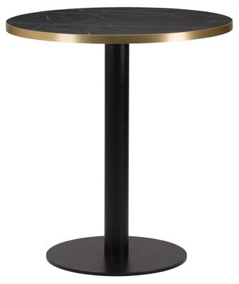 Round , Black Pietra Grigia/ Gold ABS, Flat Black Round (Dining Height) - thumbnail image 1