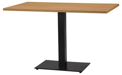 1200mm x 700mm , Natural Lancaster Oak/ Matching ABS, Flat Black Rectangular (Dining Height) - thumbnail image 1