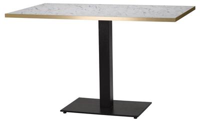 1200mm x 700mm , White Carrara Marble/ Gold ABS, Flat Black Rectangular (Dining Height) - thumbnail image 1