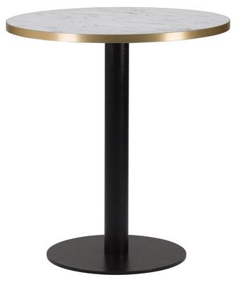 Round , White Carrara Marble/ Gold ABS, Flat Black Small Round (Dining Height) - thumbnail image 1