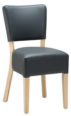 Charlie Side Chair - Faux Leather With Light Beech Frame - thumbnail image 2